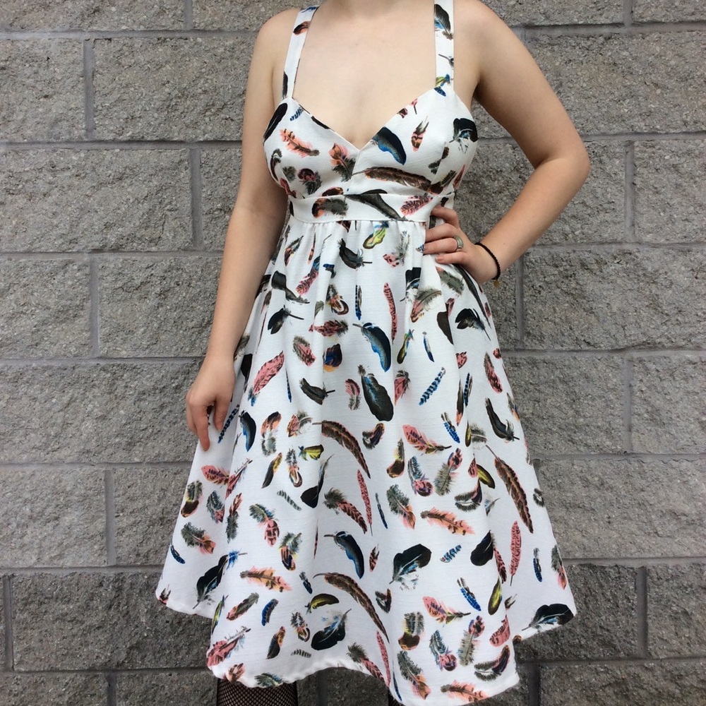 Molly Braken feather print dress